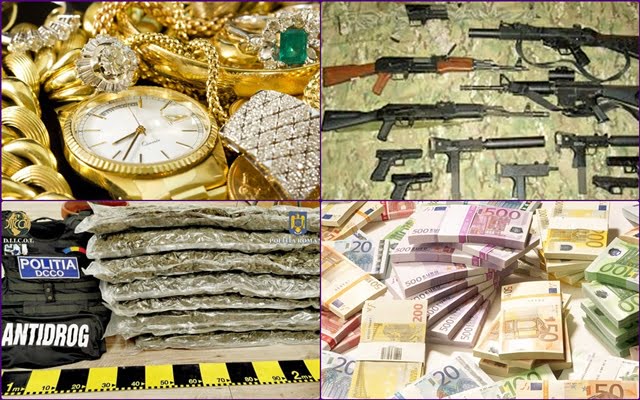POLITIA- capturi URIASE in primele 9 luni ale anului: Peste 750 kg de droguri, 5 kg de aur si bijuterii din aur, 25.000.000 de tigarete, 89 arme de foc