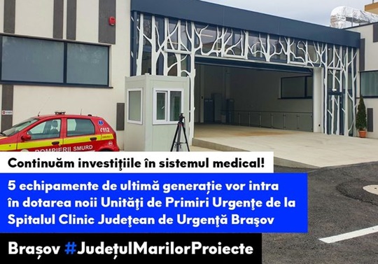Continua investitiile prin care se schimba „fata” Spitalului Clinic Judetean de Urgenta Brasov!